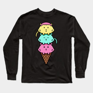 Cats Kitty Cat Ice Cream Kitten Miau Gift Long Sleeve T-Shirt